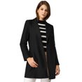 thumbnail image 2 of INSPIRE CHIC Manteau Long Classique pour Femme à Revers Cranté, Manches Longues, m Brun Foncé, 2 of 7