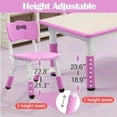 thumbnail image 2 of Kids Table and 6 Chair Set - Height Adjustable, Multifunctional Desk, Ergonomically Designed Chairs, Max 300lbs, for Ages 2-10, Classroom, Daycares, Home, 2 of 9