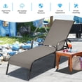 thumbnail image 4 of Costway 2 Pcs Chaise Longue de Patio Inclinable Réglable avec Accoudoirs Brun, 4 of 10