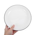 thumbnail image 3 of 4pcs Porcelain Dinner Plate Ceramic Small Dessert Serving Tray Side Dish With Black Rim Edge Appetizer Platter For Cake Pie Snack Salad Lunch Meal, 3 of 8