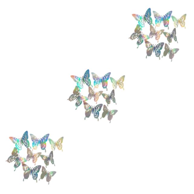 Transemion Glitter And Exquisite Stickers For Amazing Home Decor With Butterflies Various LK12 Colorful 3Set