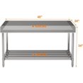 thumbnail image 2 of 24x48 In Stainless Steel Folding Work Table with Backsplash NSF Heavy Duty Commercial Prep Table with Adjustable Undershelf for Kitchen Restaurant Garage and Workshop, 2 of 7