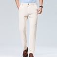 thumbnail image 4 of AherBiu Mens Dress Pants Pantalon Habillé pour Homme Taille Extensible Coupe Ajustée Pantalon de Complet avec Poches Extensible devant Plat, 4 of 6