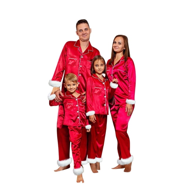 Tenues Assorties Famille Parent Enfant Vêtements de Papa pour Hommes Parent Enfant Tenues de Noël Chaudes Imprimé à Carreaux Vêtements de Maison Tenues de Papa, Tenues Assorties Famille pour Femmes Rouges TTTG