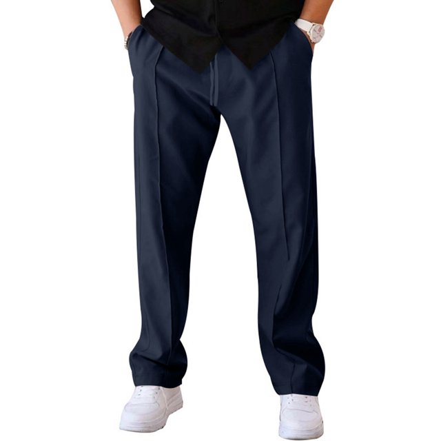 FOCUSNORM Men's Tapered Joggers Lightweight Drawstring Elastic Waist Solid Color Athletic Workout Pants Trousers