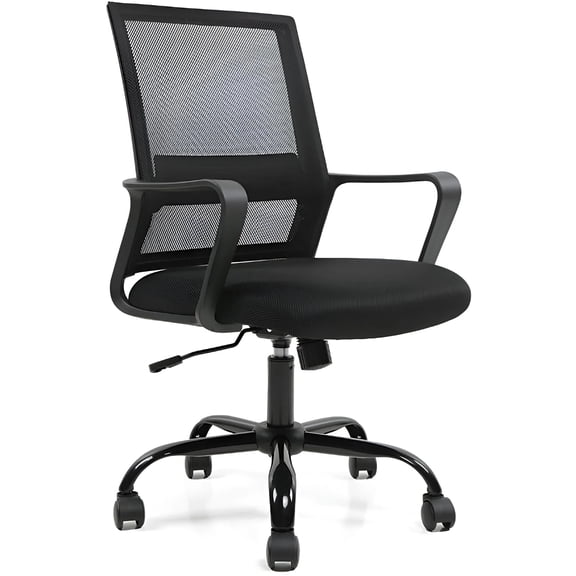 Mid Back Swivel Office Desk Chair, Modern Executive Mesh Computer Chair Ergonomic Height Adjustable Task Chair with Armrest up to 250lbs Capacity