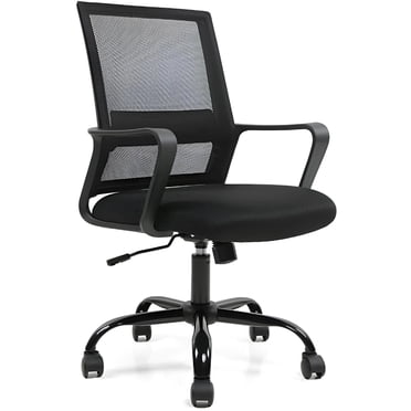 Chaise de Bureau Pivotante à Dossier Mi-Haut, Chaise d'Ordinateur Moderne en Maille Ergonomique à Hauteur Réglable avec Accoudoirs, Capacité jusqu'à 250 Lb
