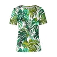 thumbnail image 4 of KIHOUT Nouveau Haut de Mode d'Été pour Femmes 2025, Chandail Décontracté pour Dames Imprimé à Manches Courtes et Col Rond Multicolore G, 4 of 4