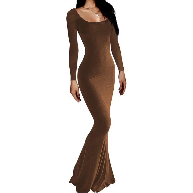 ORUYROP Femmes Maxi Robe Moulante Sexy Bretelles Spaghetti Slip Serré Sans Manches Robes Longues 2023