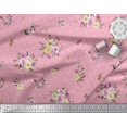 thumbnail image 2 of Soimoi Orange Poly Georgette Fabric Leaves,Small Circle & Floral Print Fabric by The Yard 42 Inch Wide, 2 of 3
