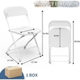 thumbnail image 3 of Metal Folding Chairs 6 Pack, Portable Stackable Seat with Steel Frame and Comfortable Seating, Foldable Party Chair Set for Office, Waiting Room, Party, White (Plastic-White, 6 Pack), 3 of 9