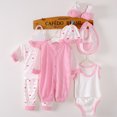 thumbnail image 2 of 8PCS Newborn Baby Boy Girl Tops+Hat+Pants +Bib+Sock Shose+Romper Outfits Set, 2 of 9