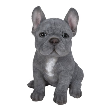 Garden Decor Animal Statue Blue French Bulldog Puppy Sitting Statue
