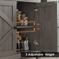 thumbnail image 4 of Homfa Buffet Bahut de Cuisine 55 Pieds', Armoire de Rangement Style Ferme à 4 Portes et 2 Tiroirs avec Tablettes Ajustables, Gris, 4 of 7