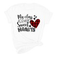 thumbnail image 4 of Pisexur T-shirt de la Saint-Valentin Haut T-shirt de la Saint-Valentin pour Femme Amour Imprimé T-shirt à Manches Courtes Haut à Manches Courtes Col Rond Haut/chemise, 4 of 5