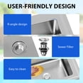 thumbnail image 3 of Bingirl Free Standing Commercial Kitchen Sink, Stainless Steel, Double Bowl, Hot & Cold Hoses, 3 of 7