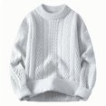thumbnail image 1 of Rbaofujie Chandails pour Hommes Homme Couleur Unie Motif Intensification Chaud Col Rond Chemise de Base Blouse Gris Mignons Chandails à Capuchon, 1 of 6