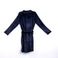 thumbnail image 3 of Mens Fall Long Sleepwear Flannel Robes Shawl Collar Bathrobe Pajamas, 3 of 5