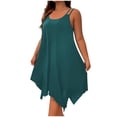 thumbnail image 2 of Ounisa Robe Camisole Midi Fluide Sans Manches à Encolure Dégagée et Ourlet Asymétrique pour Femme Grande Taille, 2 of 8