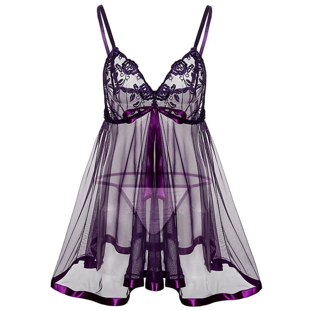 Ensemble de Pyjama pour Femmes Mode Femmes Pyjama en Dentelle Aguichant Séduisant Nuisette à Bretelles