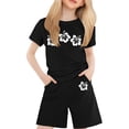 thumbnail image 1 of XDZJLR Ensembles pour Fille T-Shirt à Col Rond Imprimé à Manches Courtes pour Garçons et Ensembles 12-13 Ans, 1 of 4