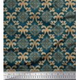 thumbnail image 1 of Soimoi Poly Georgette Fabric Swirl & Ogee Damask Print Sewing Fabric Yard 42 Inch Wide, 1 of 1