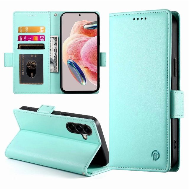 Magnetic Wallet Case with Card Holder & Stand for Samsung Galaxy A37 5G Green
