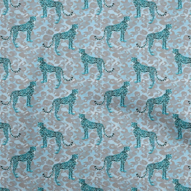 oneOone Velvet Turquoise Blue Fabric Animal Sewing Craft Projects Fabric Prints By Yard 58 Inch Wide