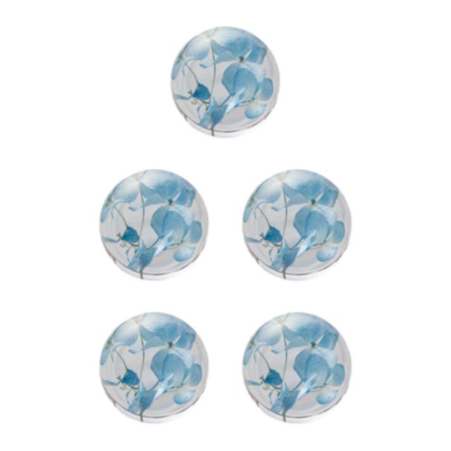 Thinsony Flower Crystal Ball Beautiful Addition To Any Room Decorative Dreamball Resin Gift Crystal Ball With Flower Hydrangea blue 8cm 5Set