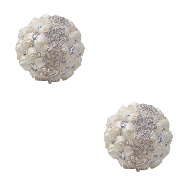 Baohd Wide Application Wedding Bouquets Elegant For All Occasions Low Maintenance Milky white 2Set