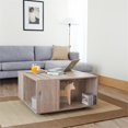 thumbnail image 4 of Bowery Hill Table Basse Carrée Moderne en Bois à 4 Tablettes, Blanc, 4 of 9