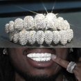 thumbnail image 2 of MesaSe 2pcs/Set Hip Hop Zirconia Braces Punk Teeth Cap Cosplay Rapper Jewelry  20pcs Up and Down Set  Premium  Sparkle  for Rapper  Cosplayer  to Transform Your Smile Instantly  with Best, 2 of 7