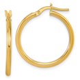 thumbnail image 1 of Diamond2Deal 14k Yellow Gold Polished Round Tube Hoop Earrings for Women, 1 of 3