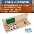 thumbnail image 4 of WE Games Wooden Travel Cribbage Board Game Set, Continuous 3 Track for 2-3 Players, 4 of 11