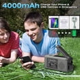 thumbnail image 4 of Am Fm Radio,4000Mah Hand Crank Emergency Solar Radio Noaa Am Fm Portable Weather Radio Dynamo Radio Polymer Battery Torch Led Flashlight Alarm for Camping,Flashlights for Emergencies, 4 of 9