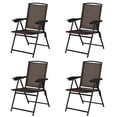 thumbnail image 1 of Costway 4PCS Folding Sling Chairs Steel Armrest Patio Garden Camping W/ Adjustable Back, 1 of 10