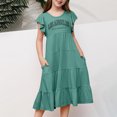 thumbnail image 3 of Robe Fille Enfant Robe Fleurie Robe d'Anniversaire Fille Robe d'Été Robe de Princesse Vêtements d'Été Fille 6-7 Ans, 3 of 6