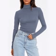 thumbnail image 2 of BLVB Women's Turtleneck Long Sleeve Base Layer Shirts Fall Fashion Basic Thermal Underwear Tops Winter Clothes, 2 of 7