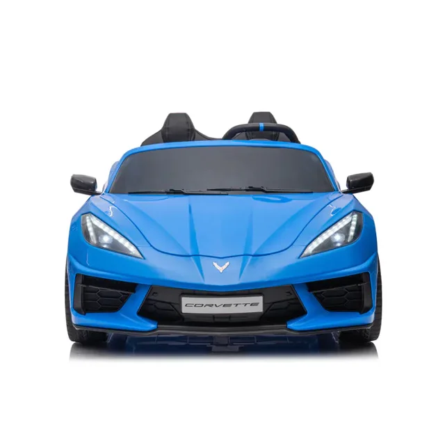 Blue Licensed 24V Chevrolet Corvette C8 Ride On Car With RC