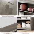 thumbnail image 4 of Modern Bookshelf - 3 Tier 75" Tall Farmhouse Bookcase with Adjustable Shelves, Open Storage Rack, Anti-Slip, Easy Assembly, Hand-Grabbed Gray, 3 Layers, W600, 4 of 5
