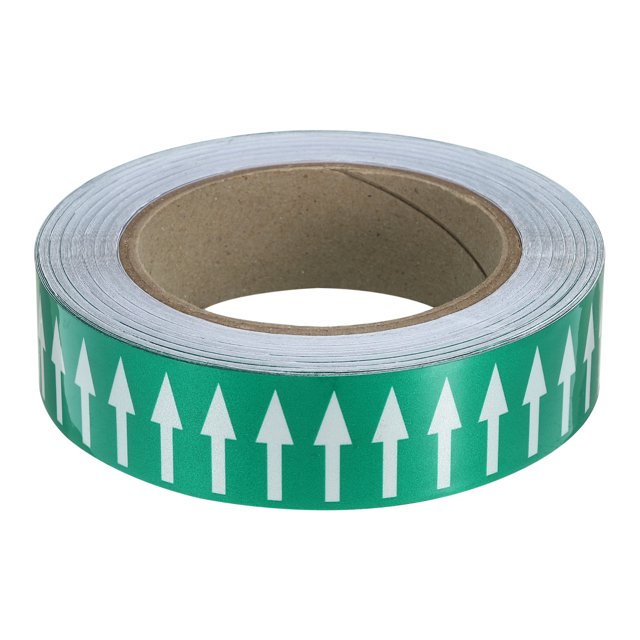Unique Bargains Directional Flow Arrow Tape 1-3/16'x65', Adhesive Pipe Identification Marking Stickers, White on Green