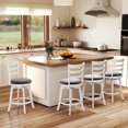 thumbnail image 2 of Gymax 25'' Swivel Counter Barstools Set of 4 w/Backrest & Upholstered Seat Footrest, 2 of 10