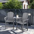 thumbnail image 4 of 2pcs HDPE Tall Adirondack Chair Barstools Connecting Tray Patio Footrest Gray, 4 of 9