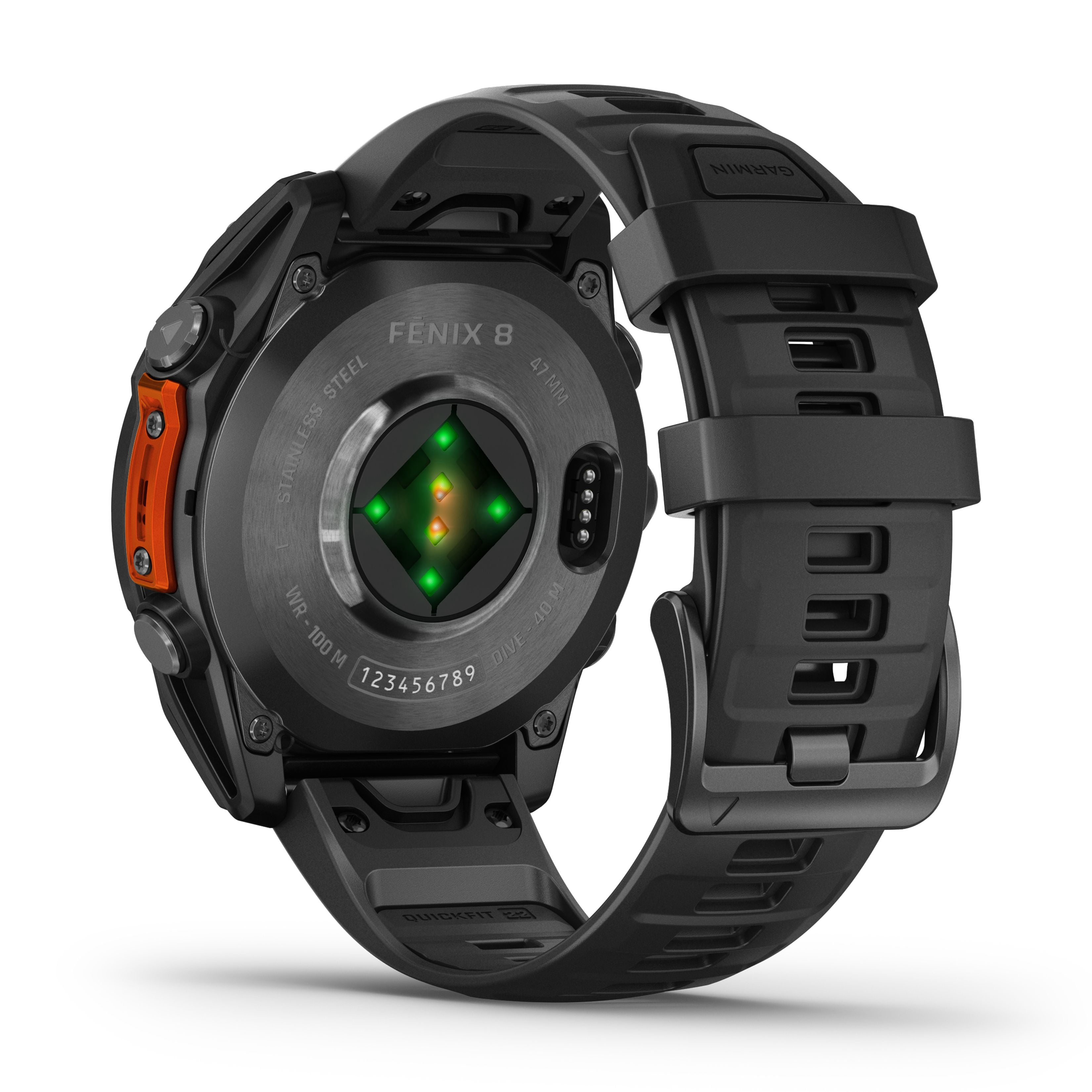 Montre intelligente GPS Garmin fēnix® 8 à écran AMOLED - 51 mm - Lunette gris ardoise avec bracelet en silicone noir