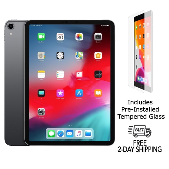 Refurbished Apple iPad Pro 11" (2018) w/ Pre-Installed Tempered Glass (WiFi + Cellular Unlocked) 512GB Space Gray (Grade B)
