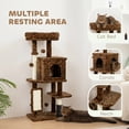 thumbnail image 4 of PawHut 41 Inch Cat Tree with Scratching Posts, Cat Bed, Condo, Leopard Print, 4 of 10