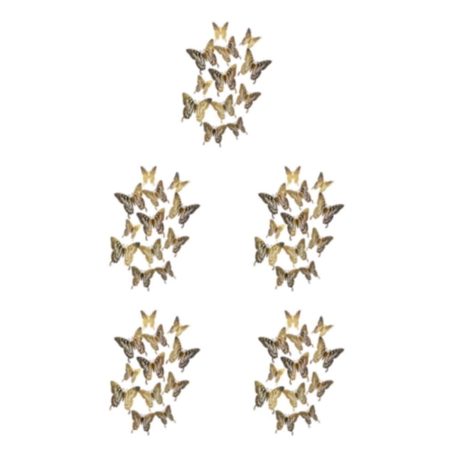 relayinert Decorative Butterflies Wall Stickers - Beautiful Addition To Home Multiple LK12 Gold 5Set