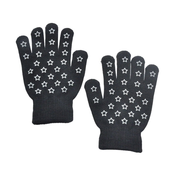 LYCAQL Gants Doublés en Molleton pour Enfants Gants d'Hiver pour Garçons Filles - Gants Chauds en Tricot Thermique à Torsades pour Enfants Mitaines Doublées en Molleton de Laine pour Temps Froid (Noir, 6-11 Ans)