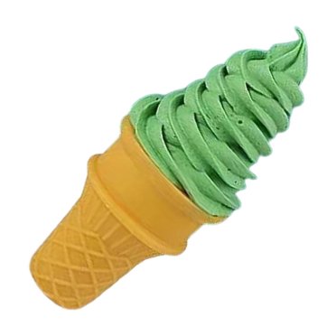 tredstone Ice Cream Cone Food Model for Desktop Yellow Photo Display Decor Dessert Props Green 6x6x14cm