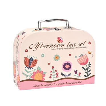 Ensemble de Thé pour Filles Jouet Rose en Plastique 10.2x4.33x7.87 Po Dessert Gâteau de Simulation Jeu d'Imitation Articles de Cuisine Cadeau pour Jeunes Enfants